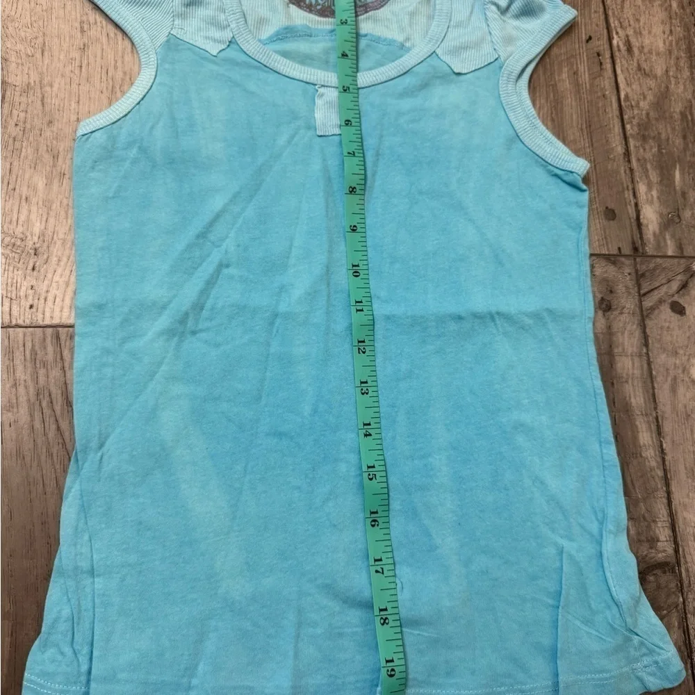 2000s Y2k Miss Me Blue NEW Cap Sleeve Baby Tee Lightweight Womens Large Fitted